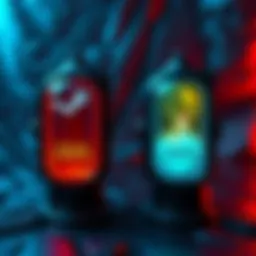 Two design options for a Steam Capsule in a dungeon exploration game, showcasing different aesthetics.