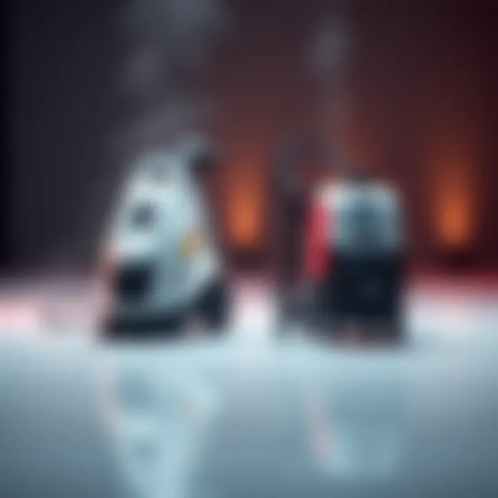 A side-by-side view of a steam cleaner and a power washer on a clean surface, showcasing their different designs and purposes