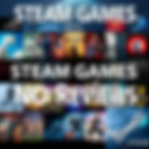 A collage of various Steam games that have no user reviews, showcasing different genres and styles, hinting at hidden gaming treasures.