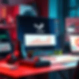 A collection of tools and websites for market research on Steam, displayed on a desk with a computer and charts