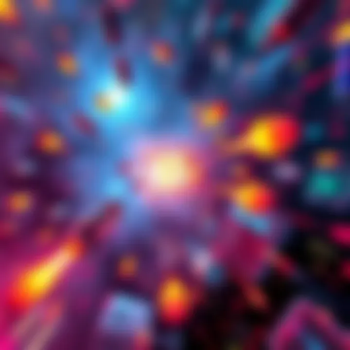 A graphic showing a game scene from a bullet heaven game with vibrant action and colorful projectiles, highlighting the push for a new Steam tag.