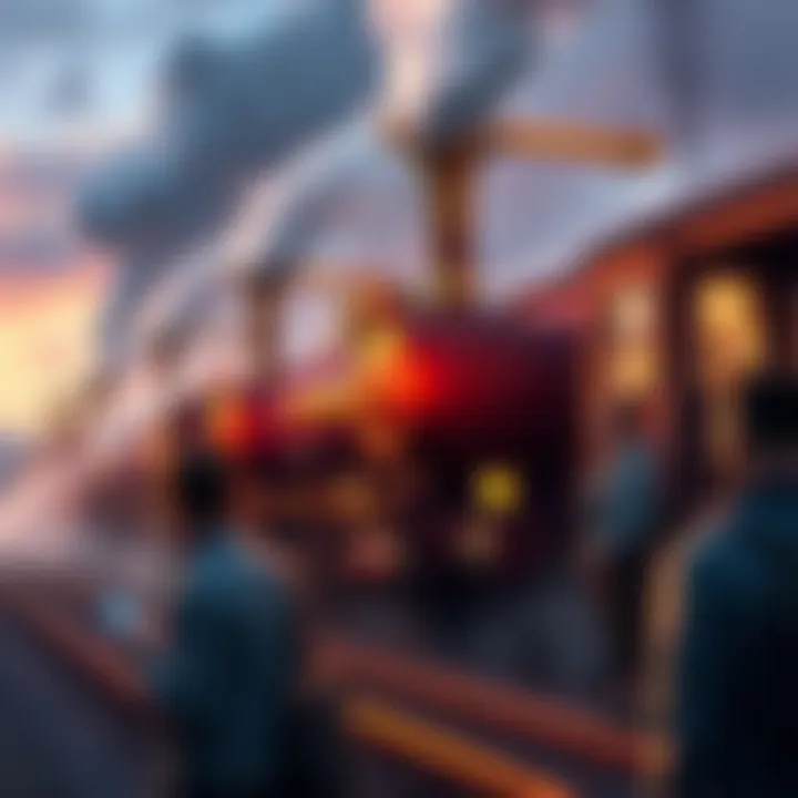 People discussing the visuals of an upcoming steam train role-playing game