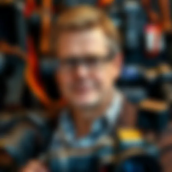 Portrait of Stephen Carlsen surrounded by photography tools representing his impact on TIFF and visual arts