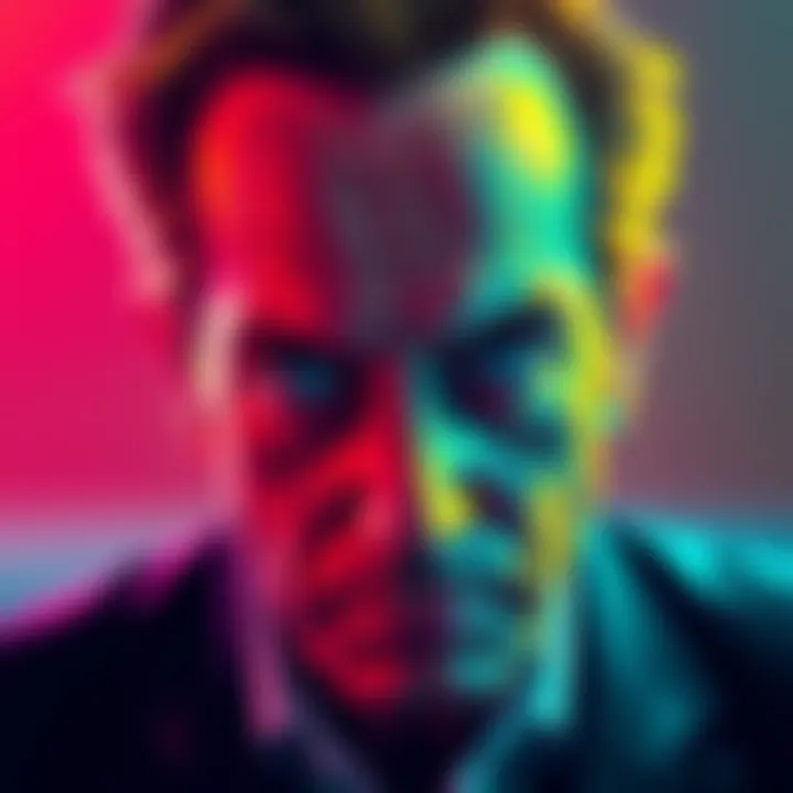 A stylized portrait of actor Steve Buscemi created with StarryAI, showcasing vibrant colors and creative designs.