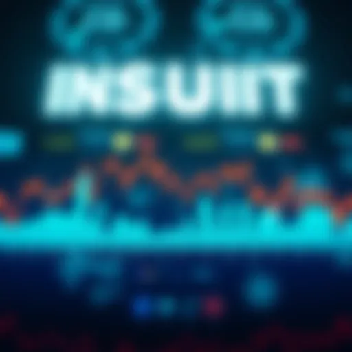 A chart showing a downward trend in stock prices, representing the decline of Intuit shares.