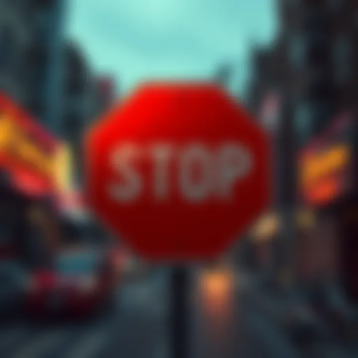 A red stop sign symbolizing the urgent call to ban child pornography generators like Grok.