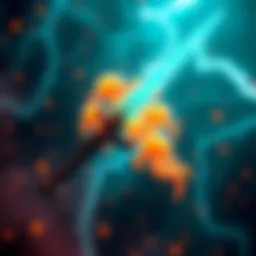 A Storm Jelly weapon with a Ferrocoral spike, showcasing the jellyfish's spark bladders glowing with electricity.