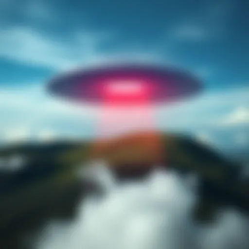 A mysterious object visible in the sky above the Malvern Hills with some clouds in the background.