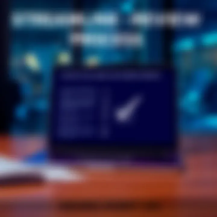 Streamline Review Process A checklist and a laptop showing the streamline review process for evaluations.