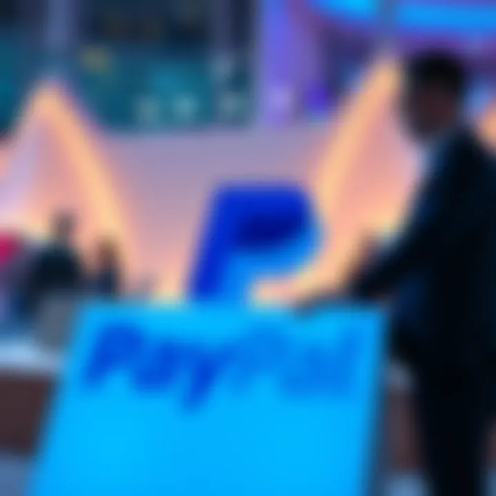 Stripe and Advent Discuss PayPal Acquisition A visual representation of Stripe and Advent executives negotiating over a large PayPal logo, symbolizing the acquisition talks