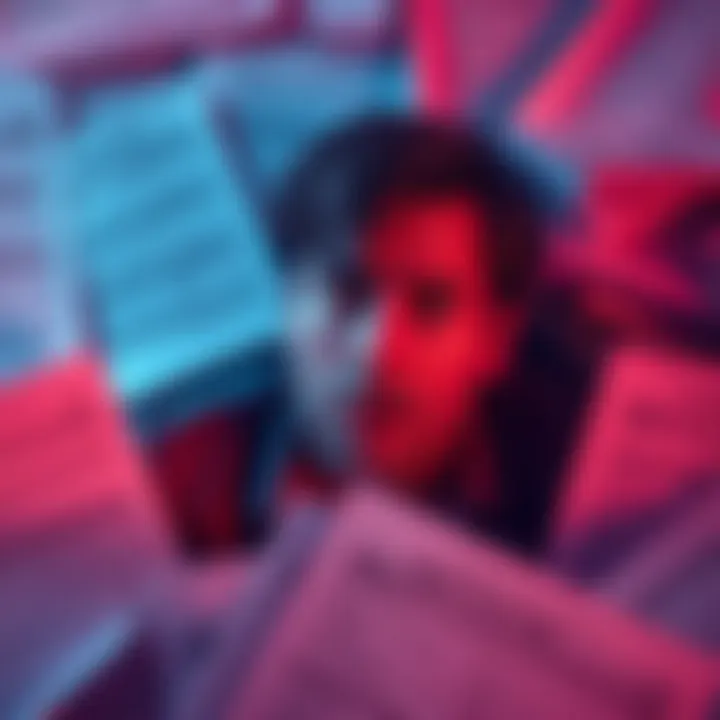 A person looking frustrated while surrounded by complex application forms related to the partial sig program.