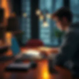 A college student writes a paper on a laptop with AI tools open on the screen.