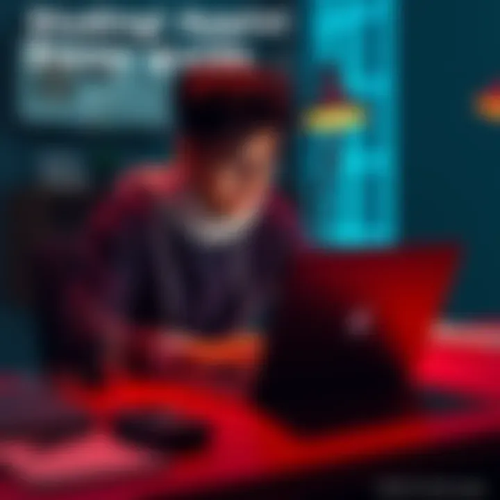 A student sitting at a desk with a laptop, looking for guidance on proxy modeling techniques for their final project.