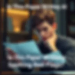 A student looking confused while reading a polished essay, questioning if AI wrote it.