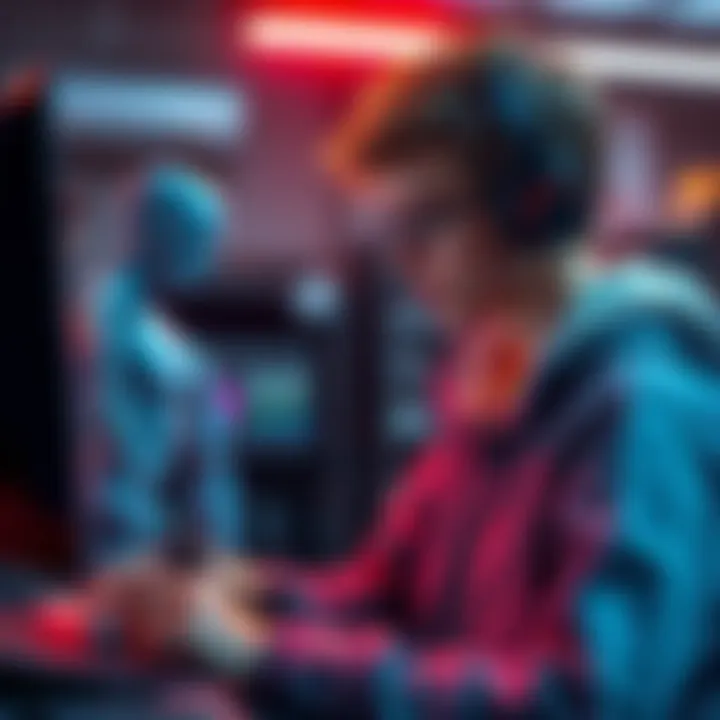 A student adjusting UV mapping on a rigged 3D model using software tools.