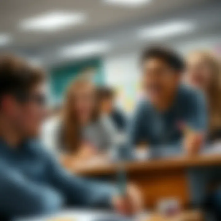A group of students happily engaged in a classroom activity, showing excitement for learning.