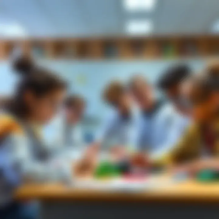 A diverse group of students engaged in STEM learning activities in a classroom setting