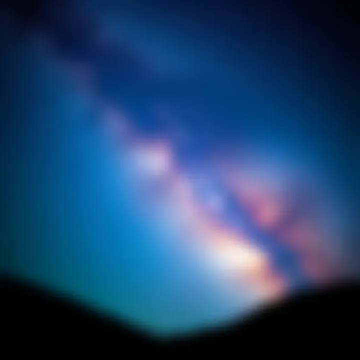 A breathtaking view of a starry night sky with vibrant colors and shooting stars.