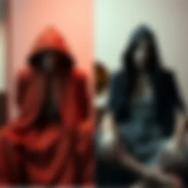 Side-by-side images showing clothing and decor that are either uncanny or creepy