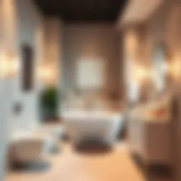 A beautifully designed bathroom featuring modern Steamslop decor with elegant fixtures and soothing colors.