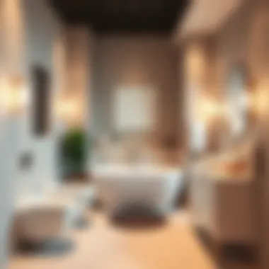 A beautifully designed bathroom featuring modern Steamslop decor with elegant fixtures and soothing colors.