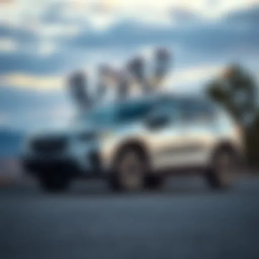 A new three-row electric SUV by Subaru, designed for families, showcasing its modern exterior and eco-friendly features.