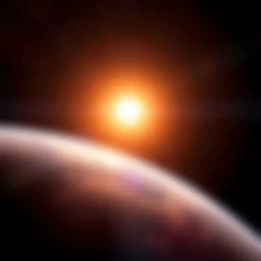 A bright sun shining down on Earth, representing solar activity affecting the planet