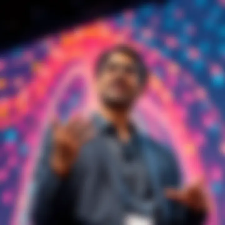 Google CEO Sundar Pichai speaks about the future of quantum computing at a conference, showcasing the potential impact on technology.