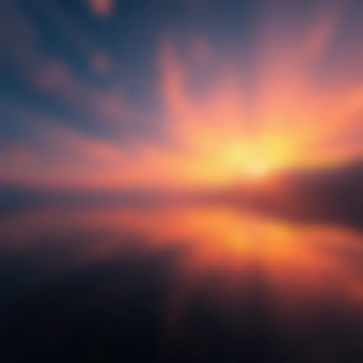 A serene sunset reflecting on a calm lake, symbolizing the beauty of time passing and cherished moments.