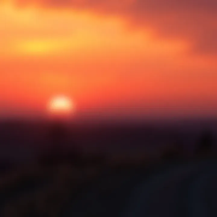 A tranquil sunset casting warm colors over a peaceful landscape, symbolizing the end of an era.