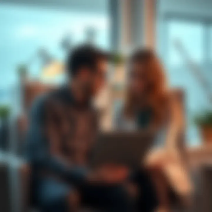 Support for AI Workers A therapist talks with a stressed AI worker in a cozy office space, showing concern and compassion.