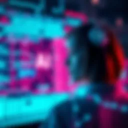 A person looking at a digital interface with AI elements represented by glowing circuits and data streams, symbolizing optimism about AI technology