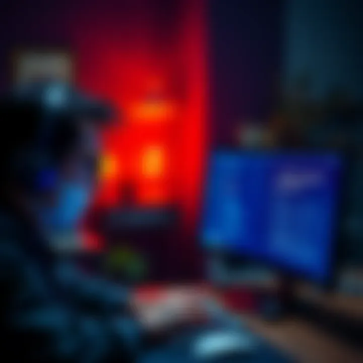 A frustrated person looking at their computer with a message about account verification on the screen