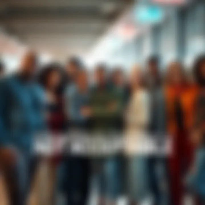 A diverse group of people standing together, smiling and showing support for different personal choices, emphasizing acceptance and inclusivity