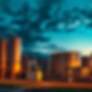 A modern facility producing sustainable jet fuel with green technology, showcasing large tanks and biofuel processing equipment.