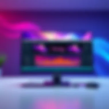 A computer screen showing sway animation being edited in Blender software with colorful graphics.