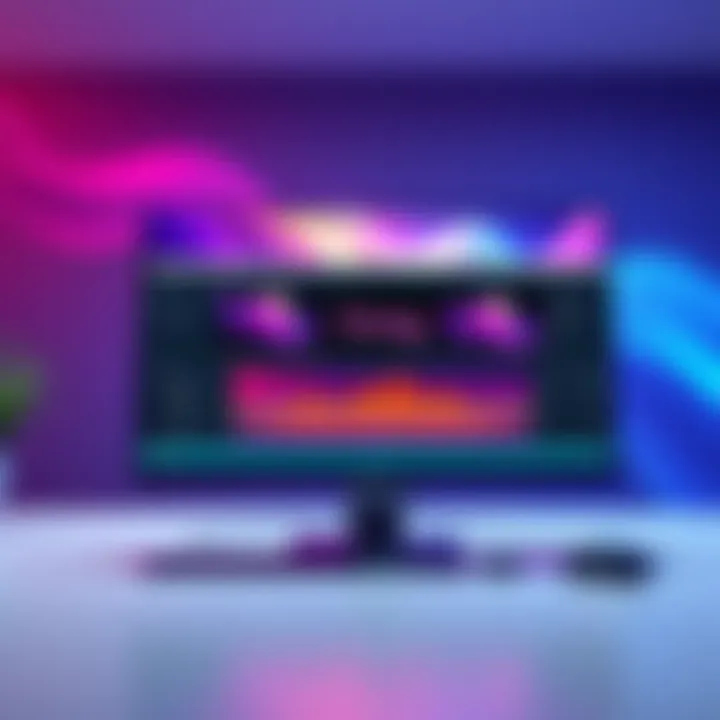 A computer screen showing sway animation being edited in Blender software with colorful graphics.