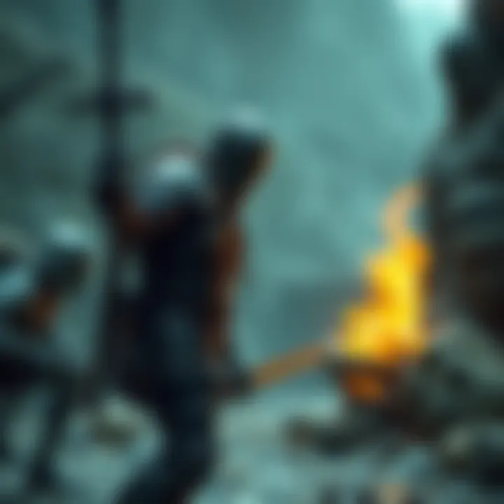 An enemy character leans back as if reacting to an attack, showing a sway effect. The character looks startled, with armor and a weapon in hand, set in a game environment.