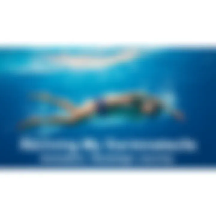A colorful animation of a swimmer moving gracefully through water