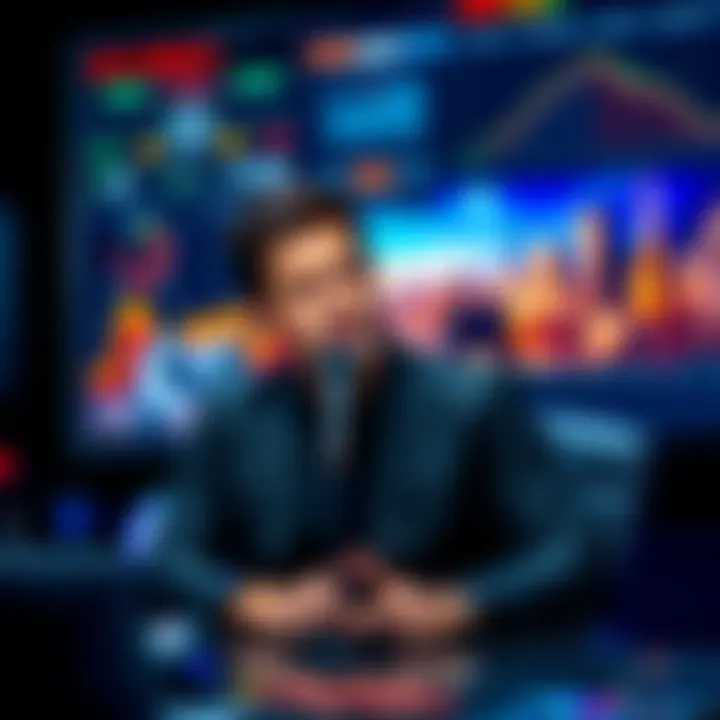 Take-Two CEO Strauss Zelnick speaking on a podcast about AI's limitations in creativity, with a backdrop of gaming visuals and data charts.