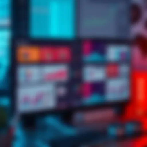 A computer screen displaying various task management software with charts and notes for project organization