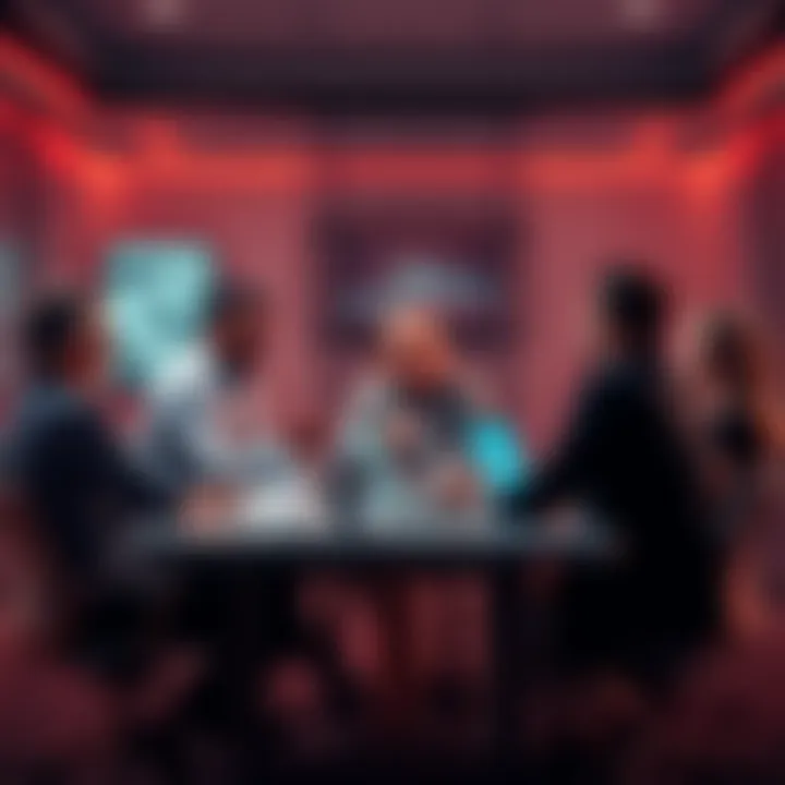 A diverse team discussing AI technology and skills at a conference table