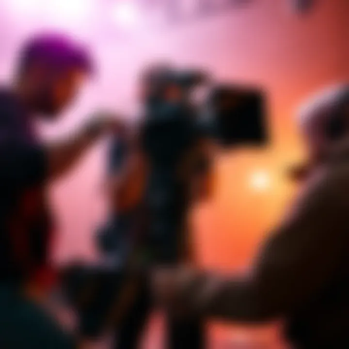 A creative team filming a cinematic trailer using basic equipment and technology, showcasing their innovative approach to filmmaking.