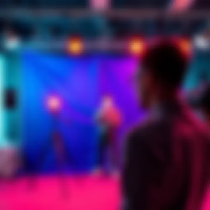 A person stands in front of a backdrop while a camera captures their professional headshot for onboarding.