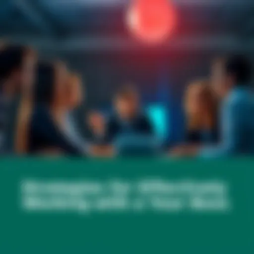 A group of employees discussing ideas with their boss in a meeting room
