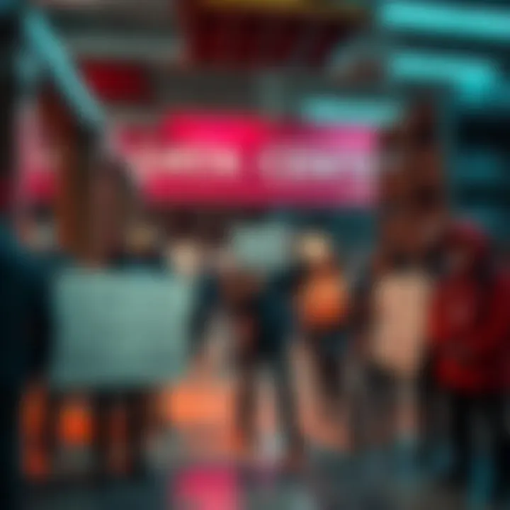 A protest outside a data center with people holding signs advocating for tech regulation and fair governance.