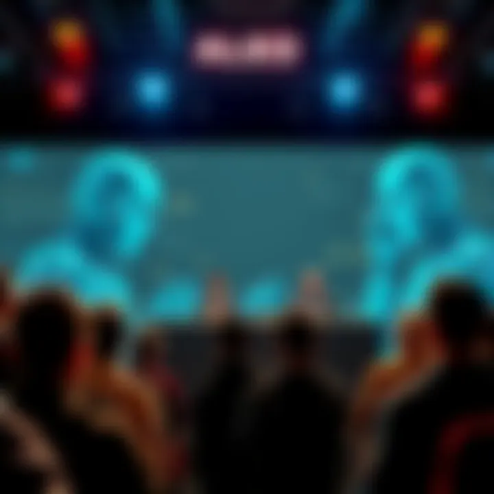 A group of tech CEOs presenting contrasting messages about AI risks and conflict support during a press conference.