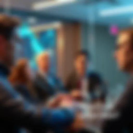 Prominent tech figures, including Zuckerberg, expressing concern over potential leftist bias in AGI technology, discussing in a meeting room setting