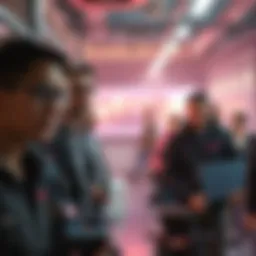 Group of tech workers looking concerned after layoffs