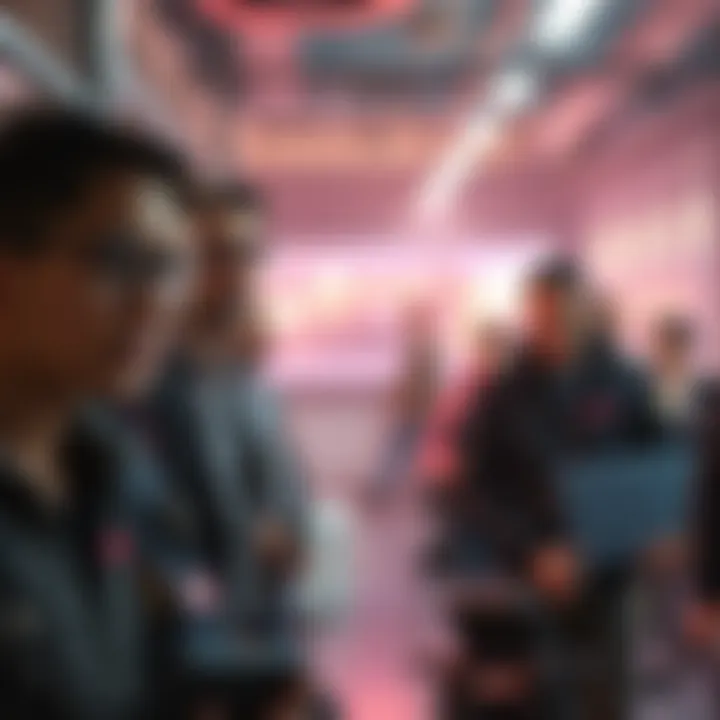 Group of tech workers looking concerned after layoffs